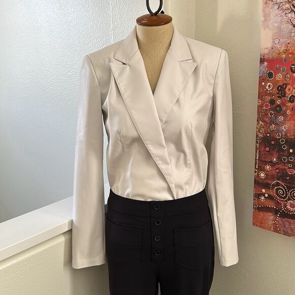 PINKO Dedicato 3 Bodysuit in White Made in Italy Size 6 US - Picture 13 of 13